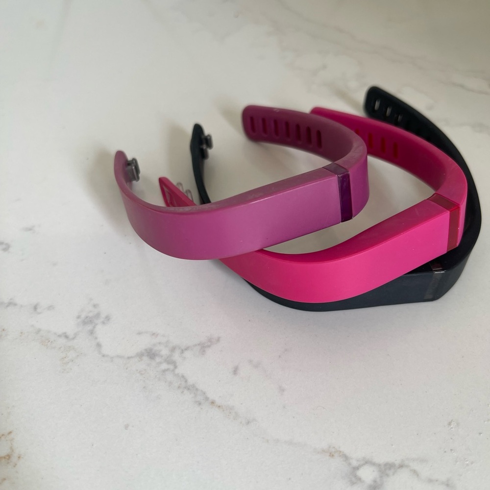 3-Fitbit Wristbands - Magenta and Black